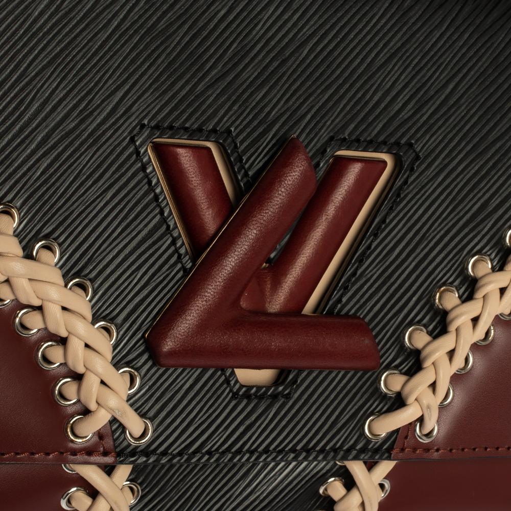 Louis Vuitton Black Epi Leather Braid Work Twist MM Bag In Good Condition In Dubai, Al Qouz 2
