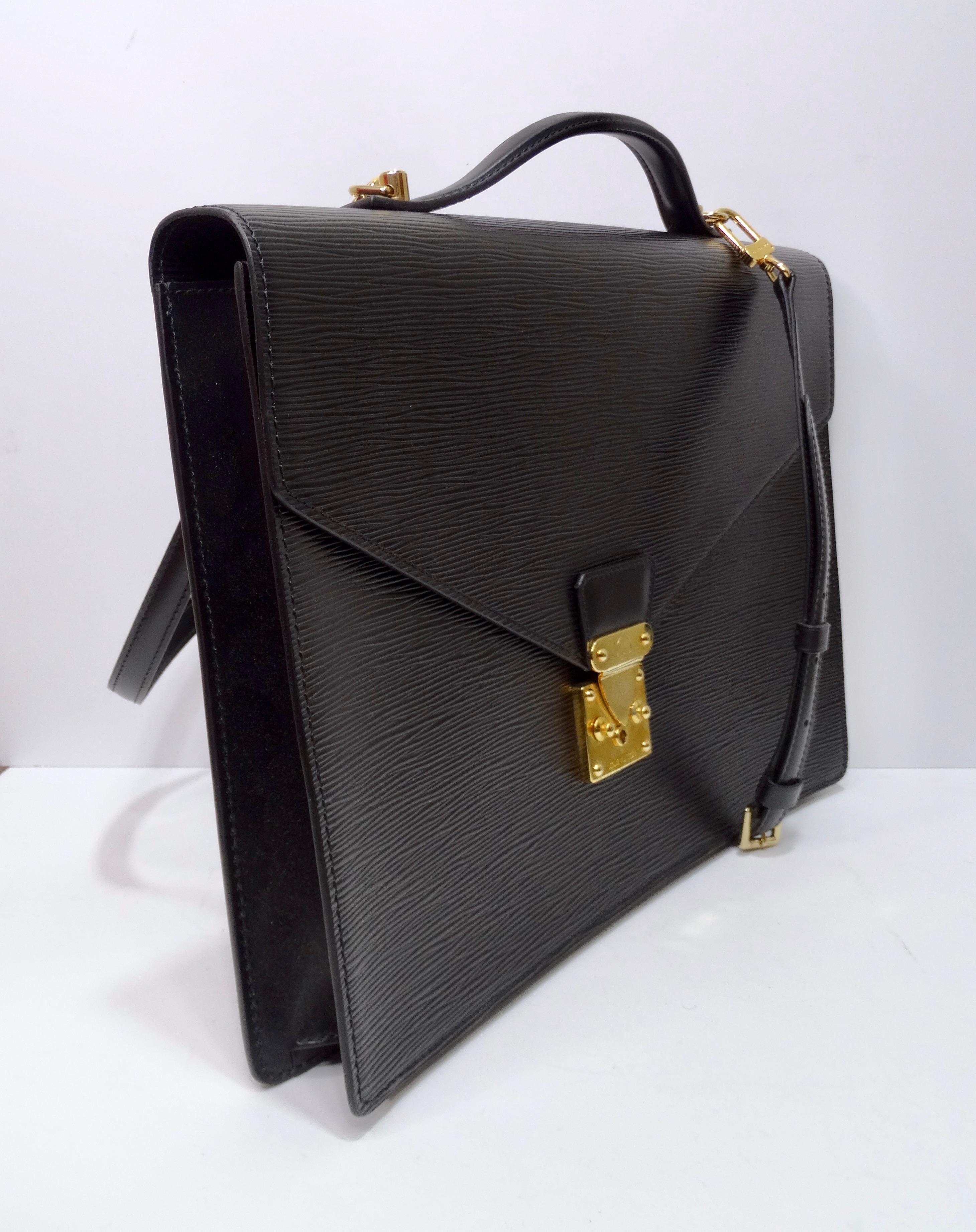 Louis Vuitton Black Epi Leather Briefcase In Excellent Condition In Scottsdale, AZ