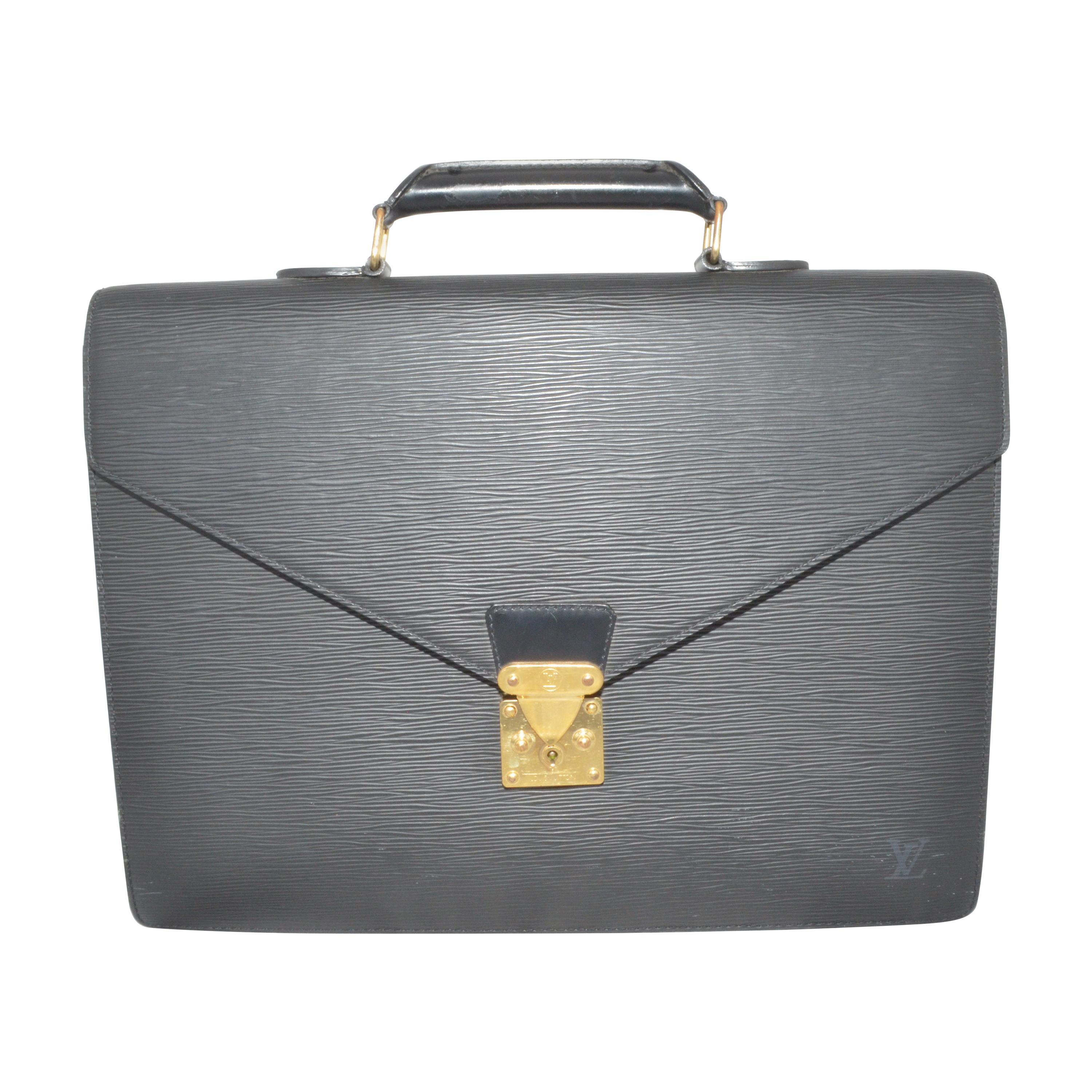 Louis Vuitton Black Epi Leather Briefcase at 1stDibs