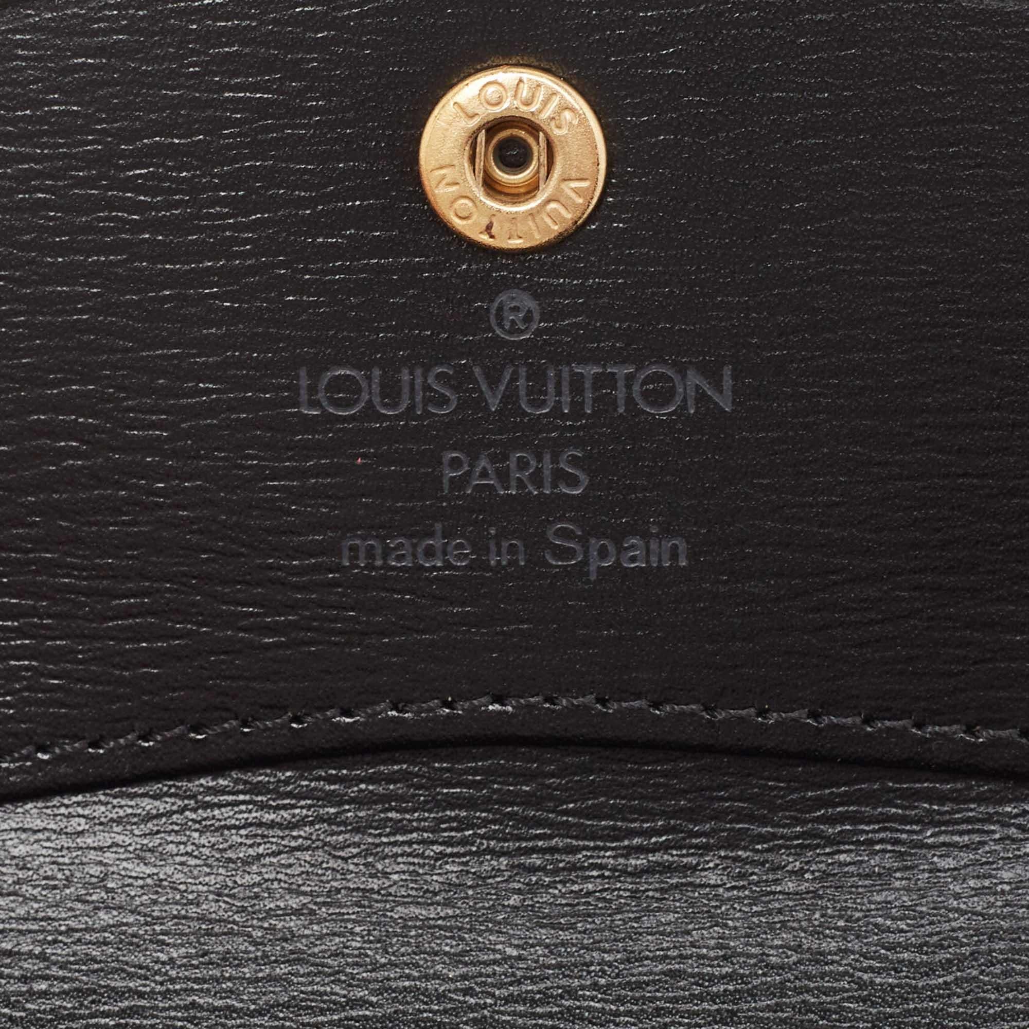 Women's Louis Vuitton Black Epi Leather Business Card Holder For Sale