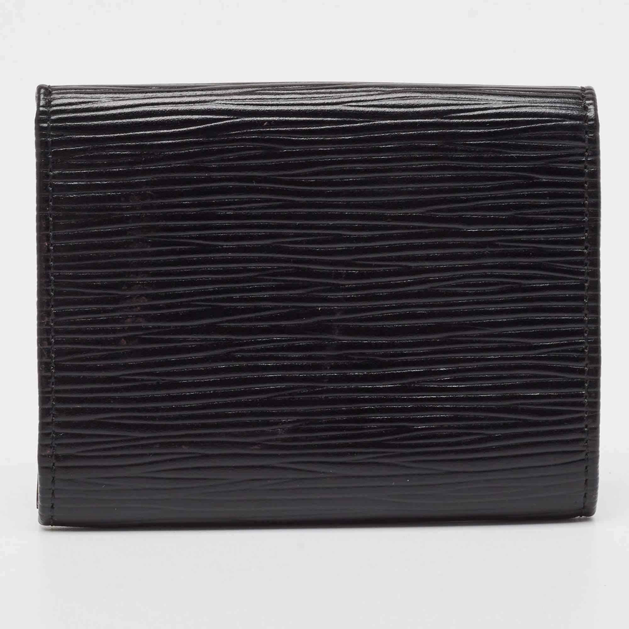 Louis Vuitton Black Epi Leather Business Card Holder For Sale 3