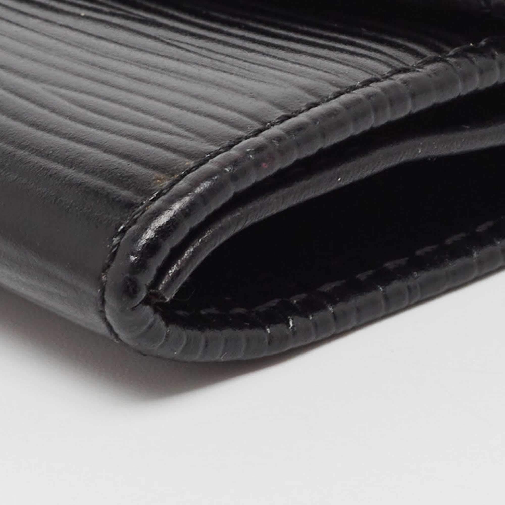 Louis Vuitton Black Epi Leather Business Card Holder For Sale 4