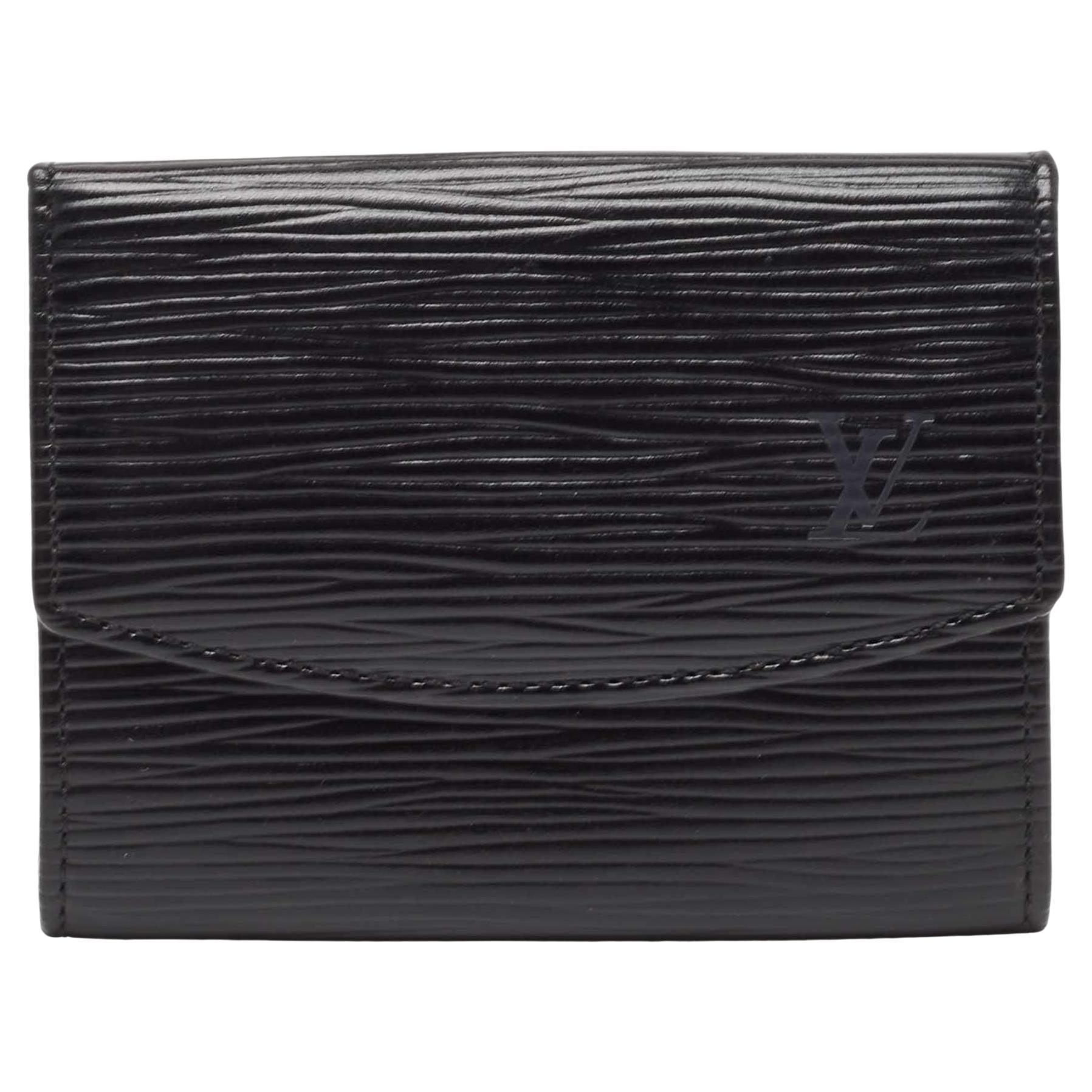 Louis Vuitton Black Epi Leather Business Card Holder For Sale