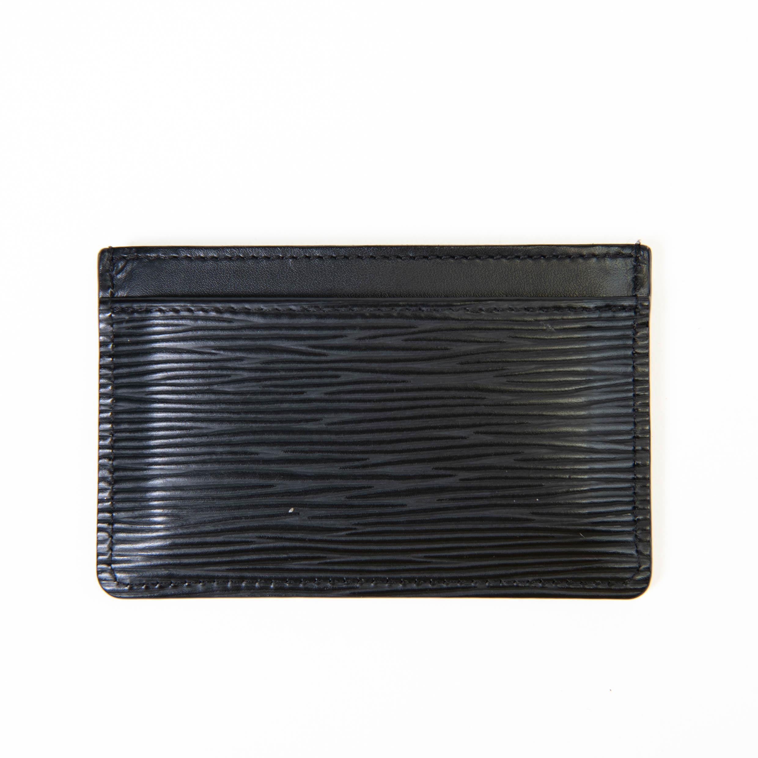 Louis Vuitton Black Epi  Leather Card Holder 1