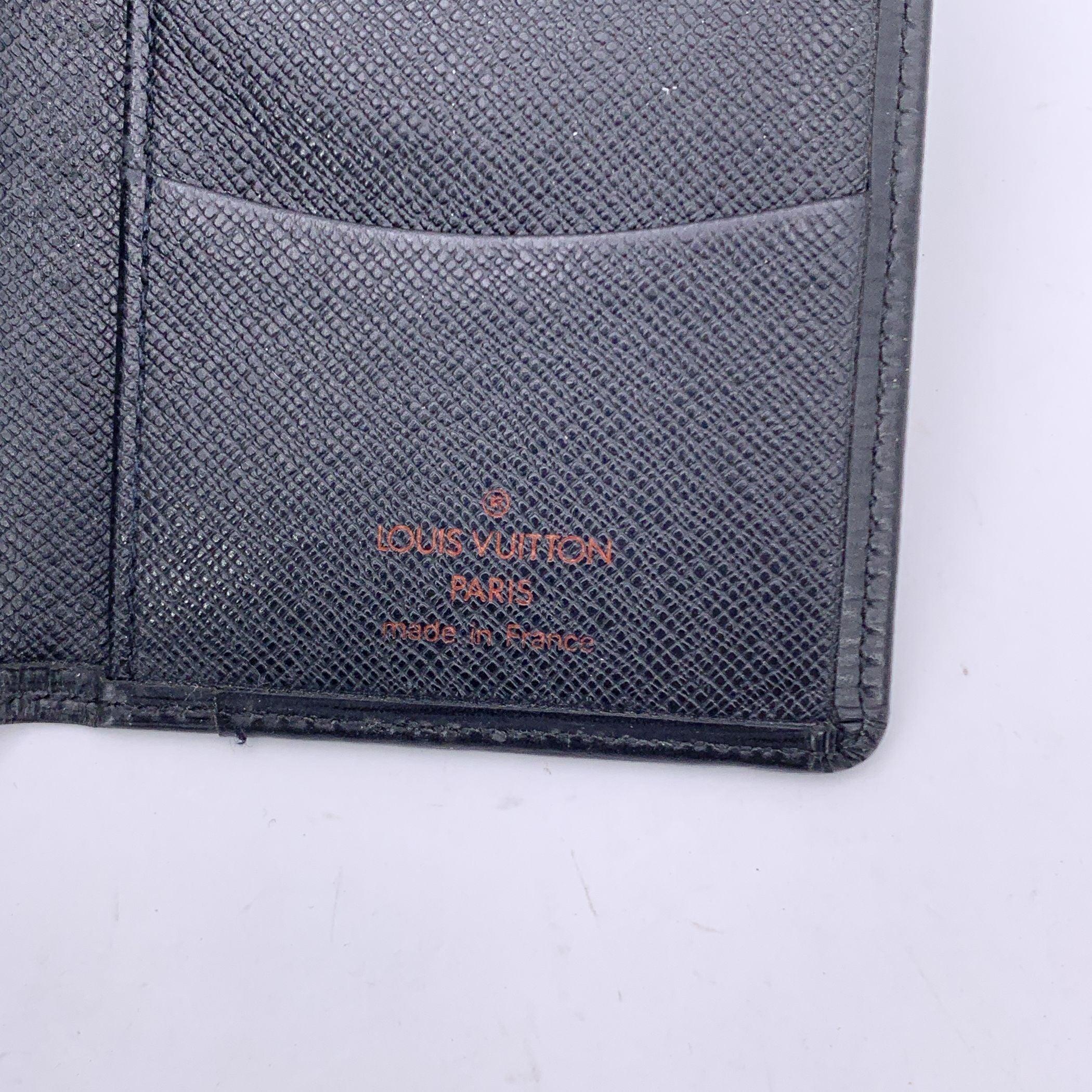 Louis Vuitton Black Epi Leather Card Holder Pocket Organizer Wallet 1