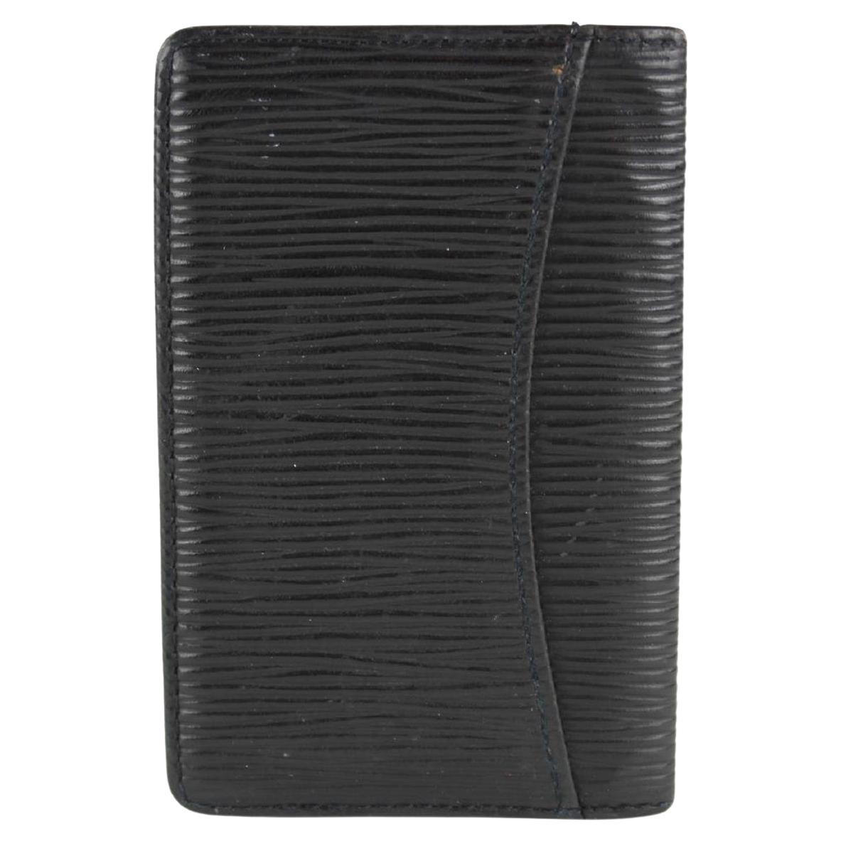 Louis Vuitton Black Epi Leather Card Holder Wallet 15LVS1210 For Sale