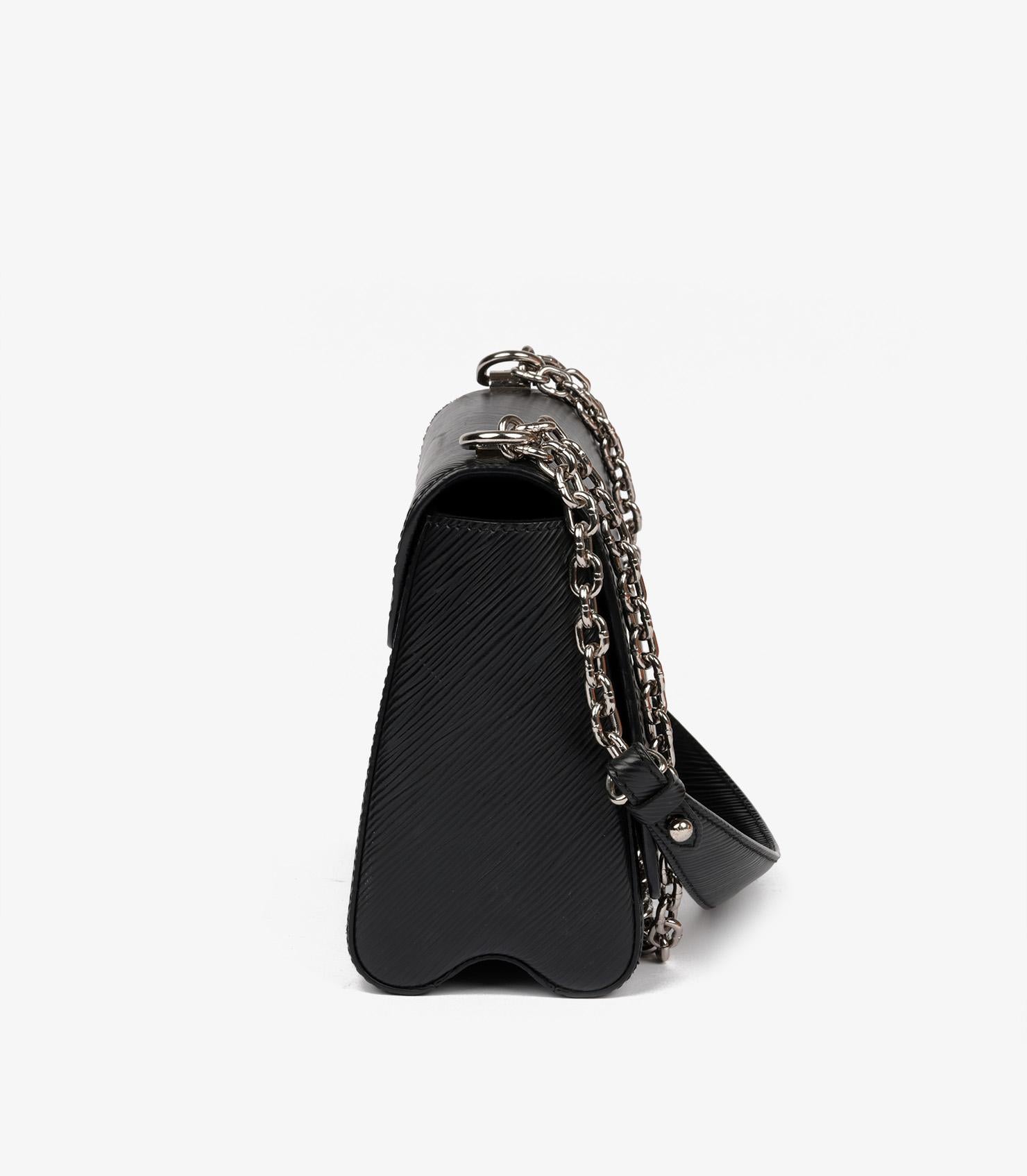 Women's Louis Vuitton Black Epi Leather Chain Twist MM Bag