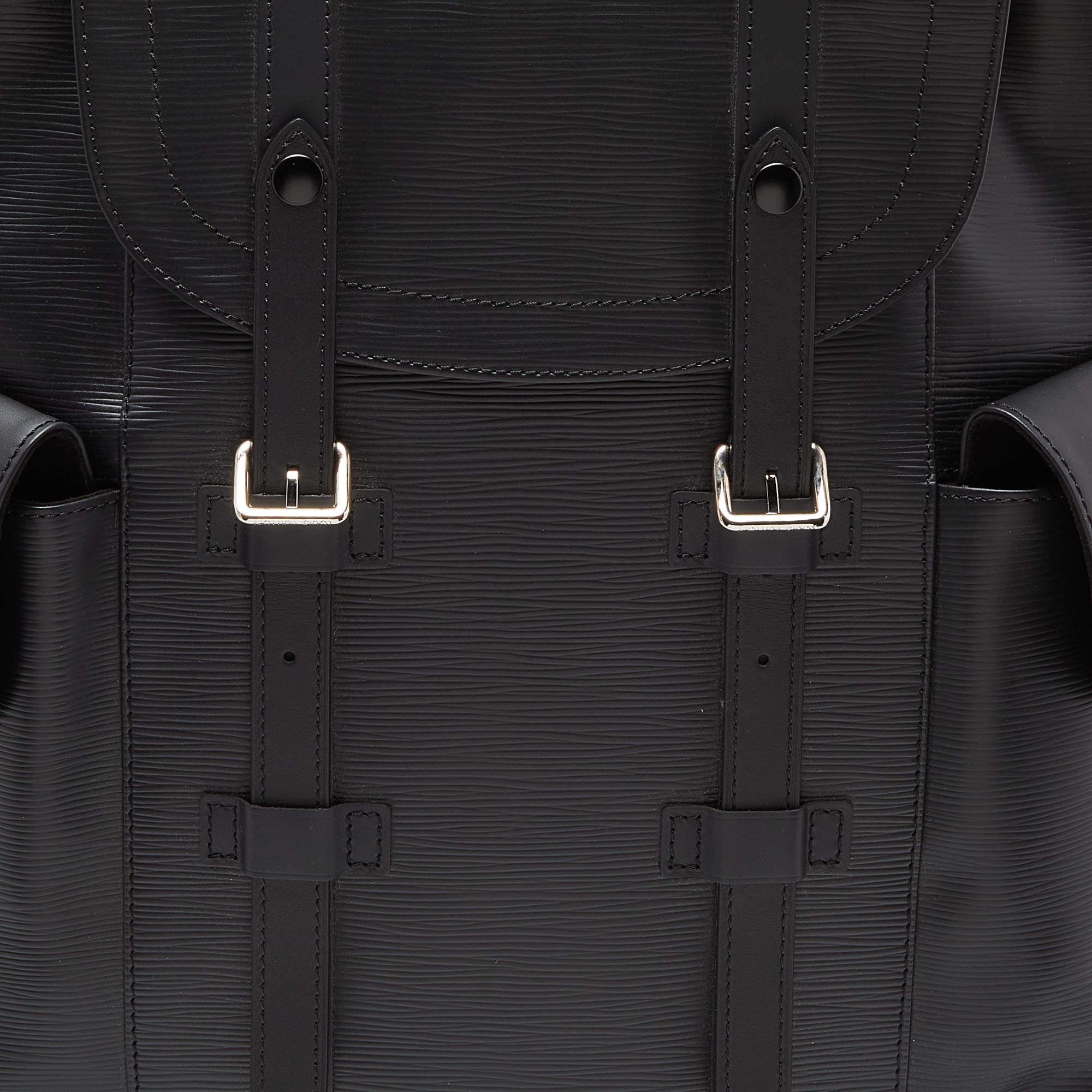 Women's Louis Vuitton Black Epi Leather Christopher PM Backpack