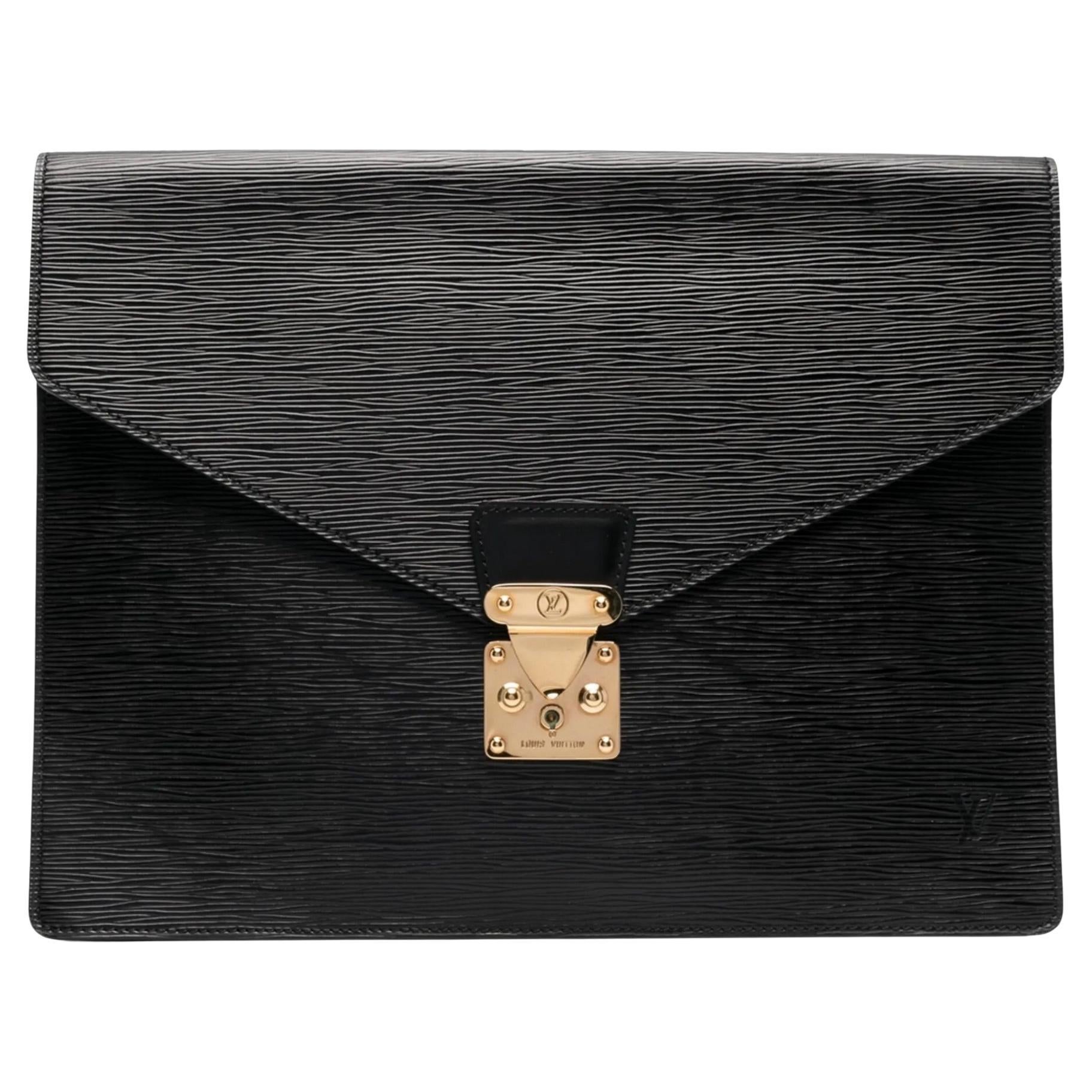 Louis Vuitton Black Epi Leather Clutch Bag