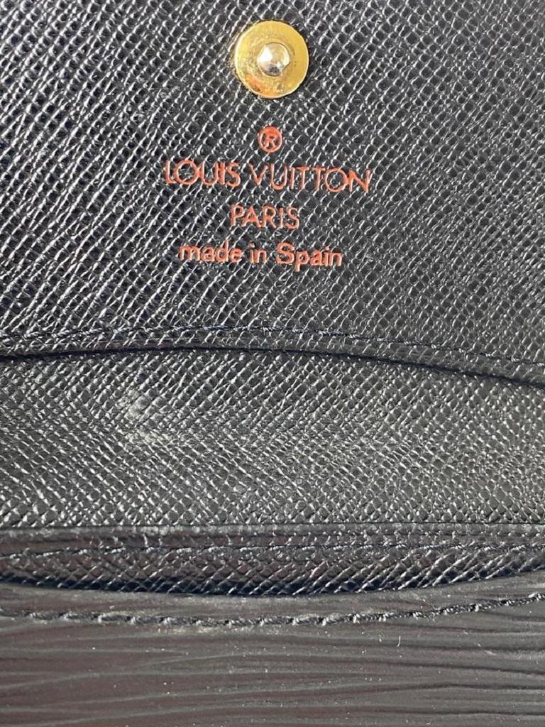 Women's Louis Vuitton Black Epi Leather Coin Purse Pouch 2lv62 Wallet For Sale