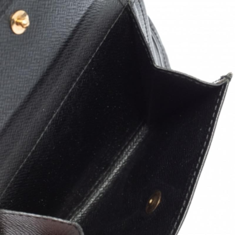 Portefeuille compact en cuir épi noir Louis Vuitton Pour femmes 