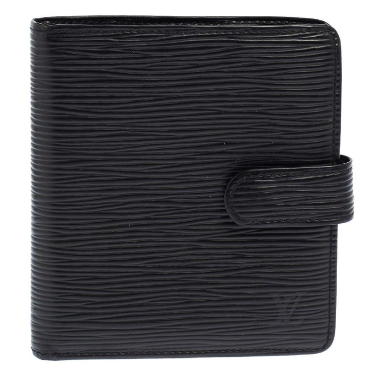 Louis Vuitton Black Epi Leather Compact Wallet at 1stDibs