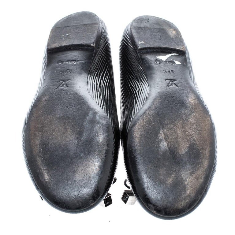Louis Vuitton Black Epi Leather Debbie Bow Ballet Flats Size 38.5 at ...