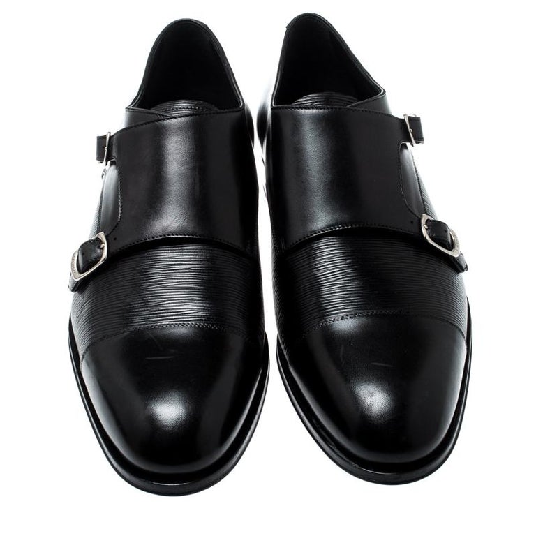 Louis Vuitton Black Epi Leather Double Monk Strap Derby Size 43 For ...