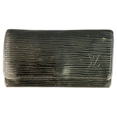 LOUIS VUITTON Black Epi Leather Four Ring Key Holder