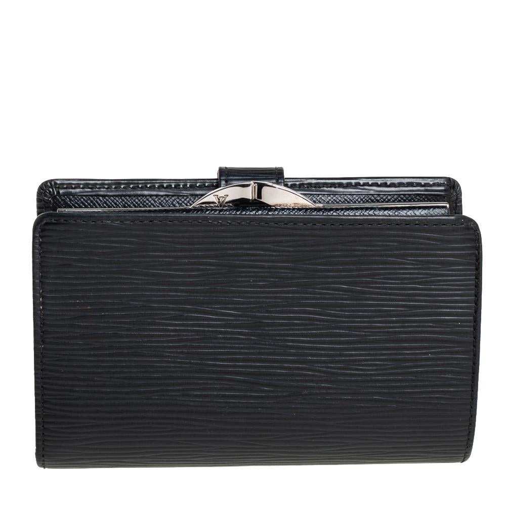 Louis Vuitton Black Epi Leather French Purse Wallet In Good Condition In Dubai, Al Qouz 2