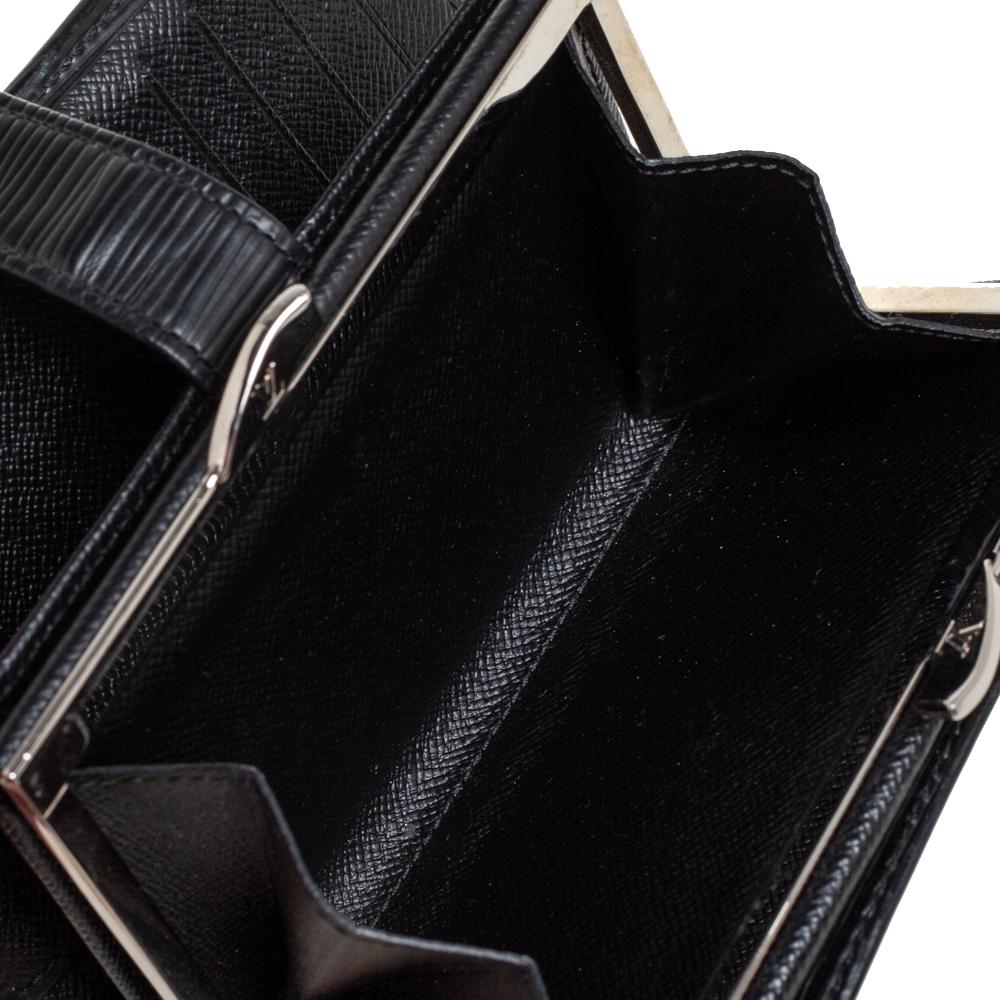 Louis Vuitton Black Epi Leather French Purse Wallet 4