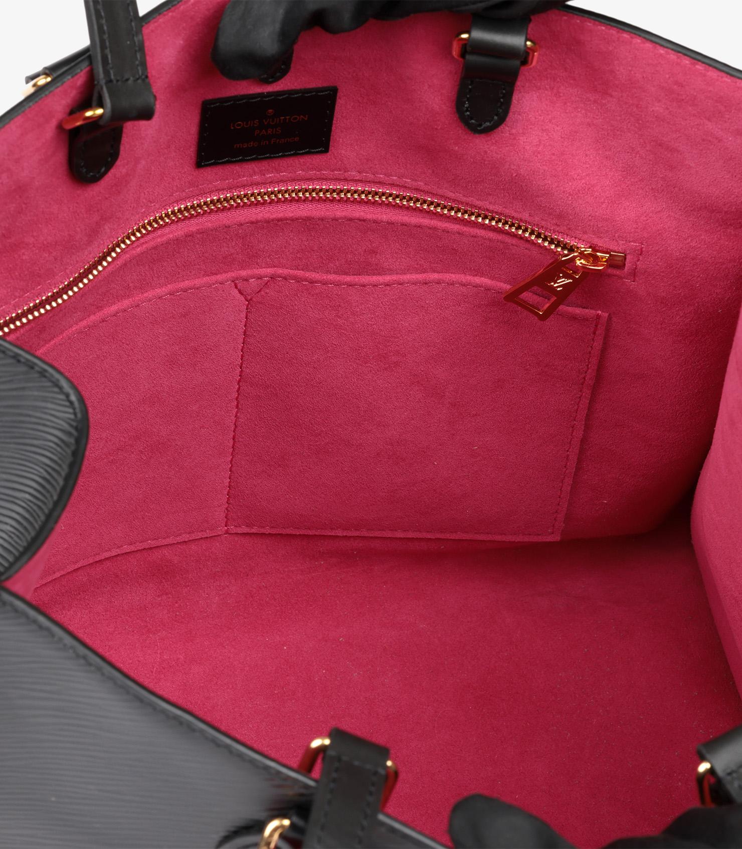 Louis Vuitton Black Epi Leather & Fuschia Onthego MM For Sale 6