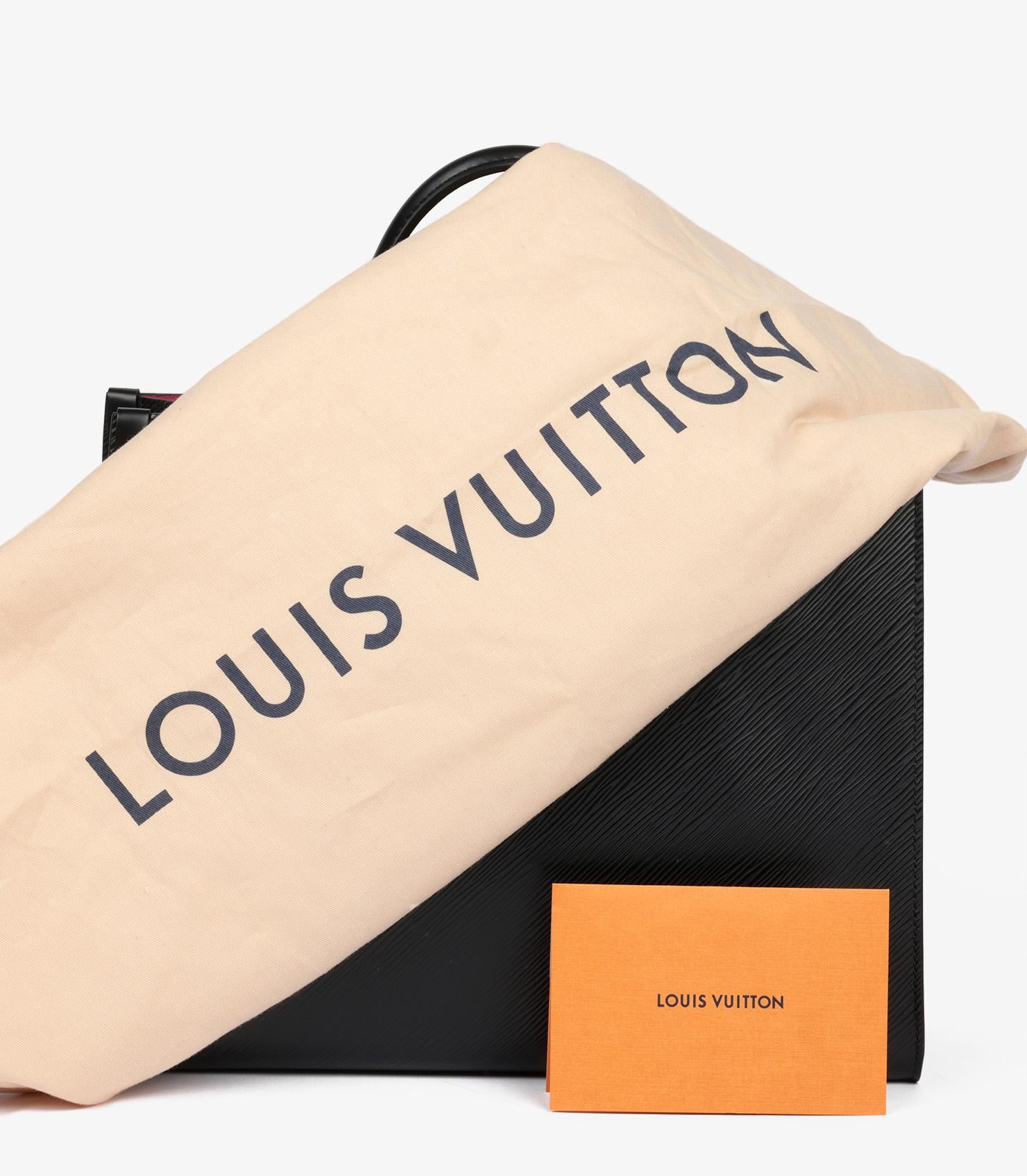 Louis Vuitton Black Epi Leather & Fuschia Onthego MM For Sale 7