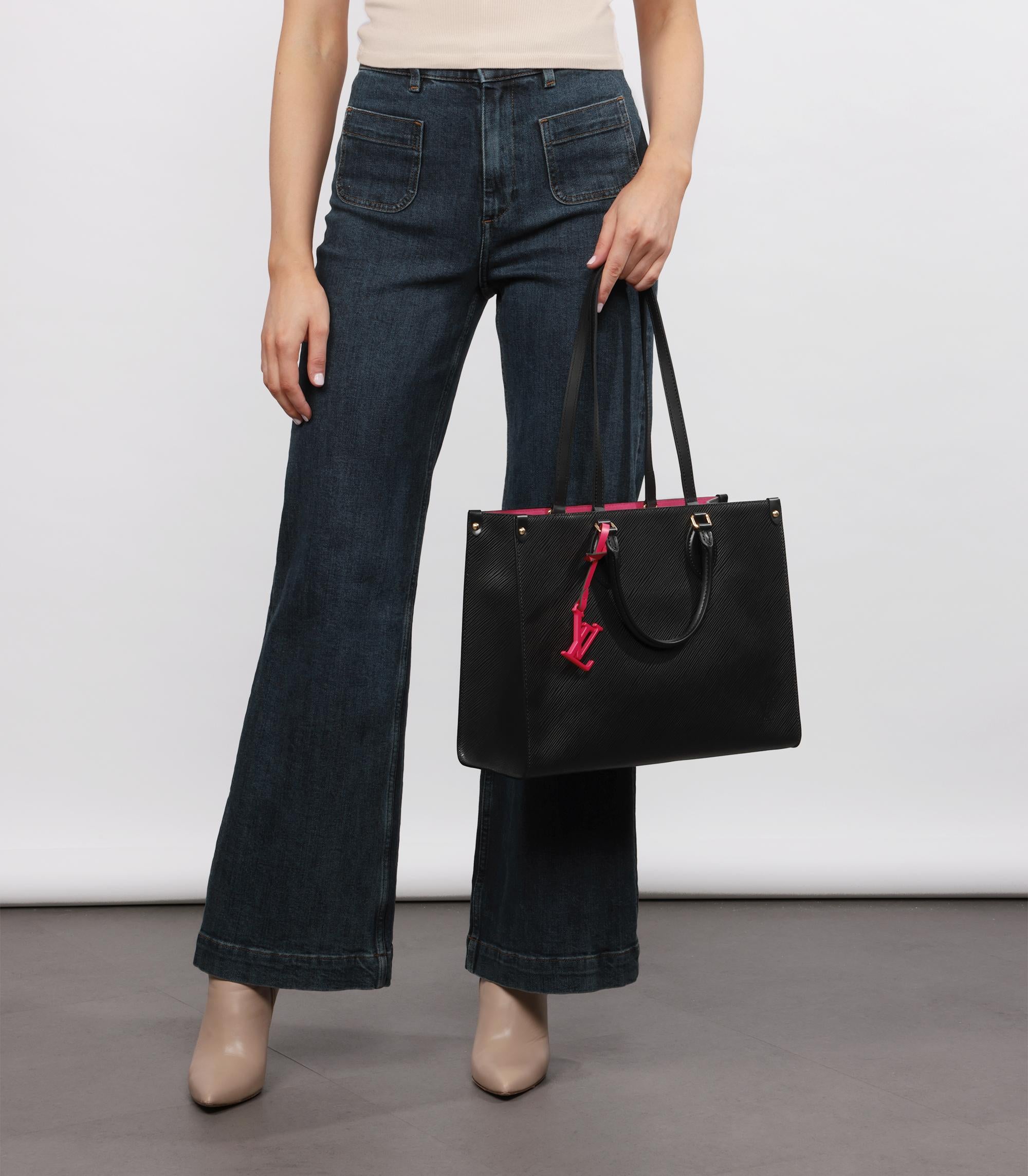 Louis Vuitton Black Epi Leather & Fuschia Onthego MM

Brand- Louis Vuitton
Model- Onthego MM
Product Type- Shoulder, Tote
Serial Number- TR****
Age- Circa 2020
Accompanied By- Louis Vuitton Dust Bag, Receipt, LV Charm
Colour- Black,