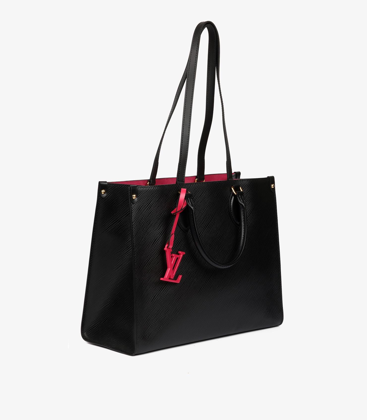 Louis Vuitton Black Epi Leather & Fuschia Onthego MM In New Condition For Sale In Bishop's Stortford, Hertfordshire