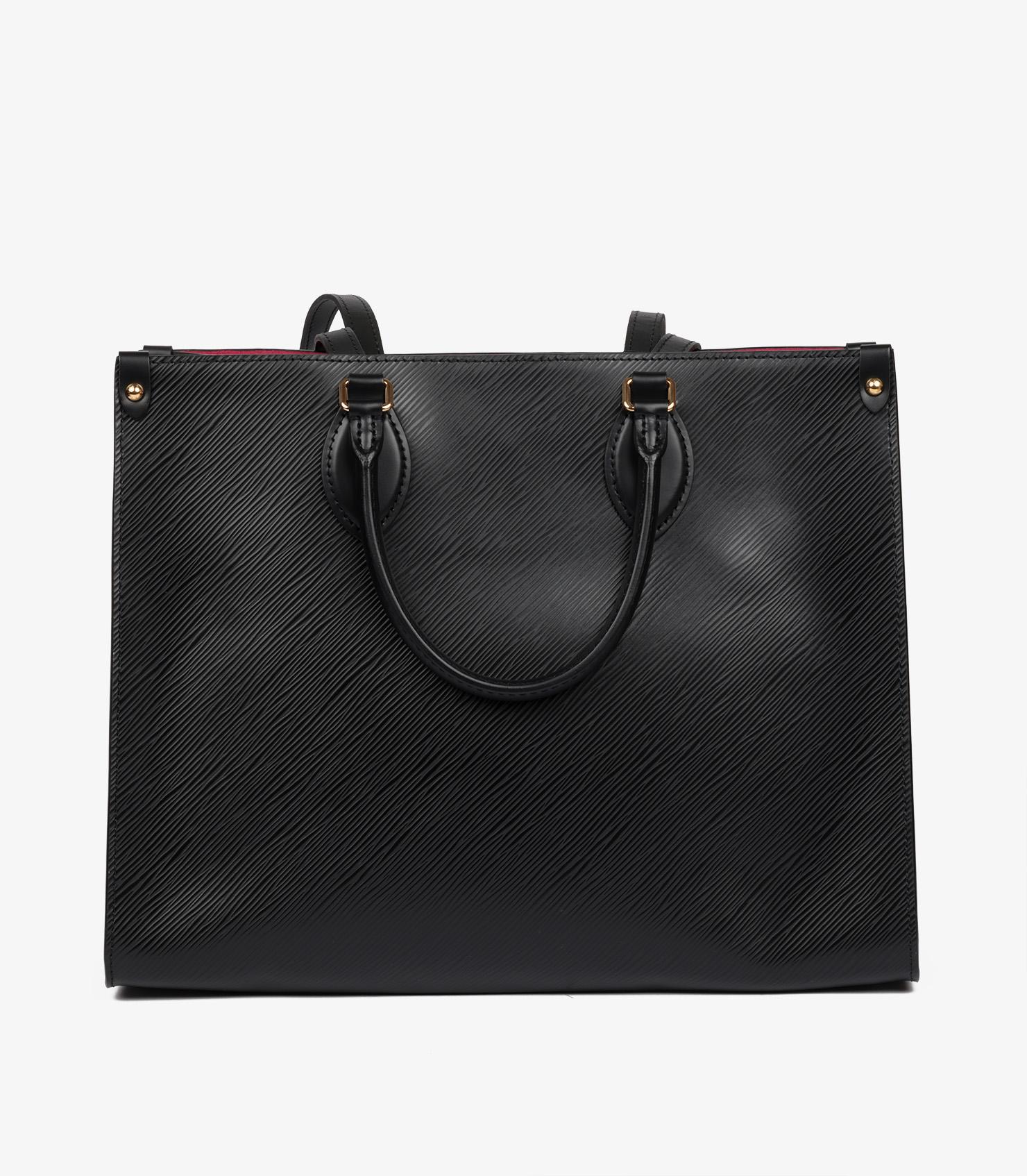 Louis Vuitton Black Epi Leather & Fuschia Onthego MM For Sale 2