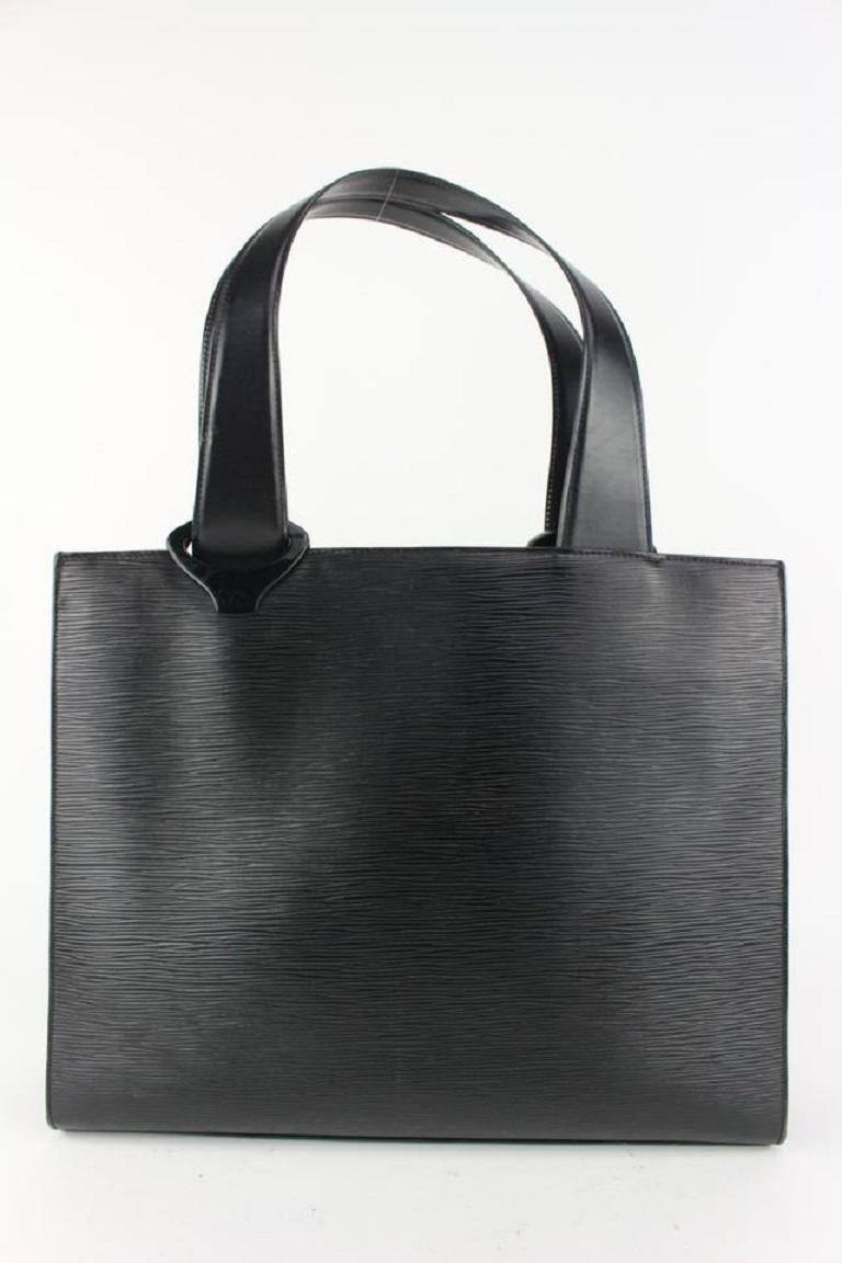 vuitton black epi leather lussac tote bag