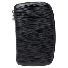 Louis Vuitton Schwarz Epi Leder Geode Organizer Geldbörse mit Reißverschluss in Schwarz