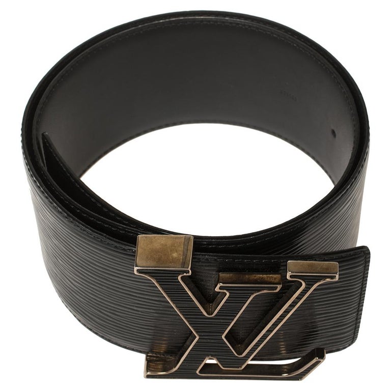 Louis Vuitton Black Epi Leather Initiales Waist Belt 75CM In Fair Condition In Dubai, Al Qouz 2