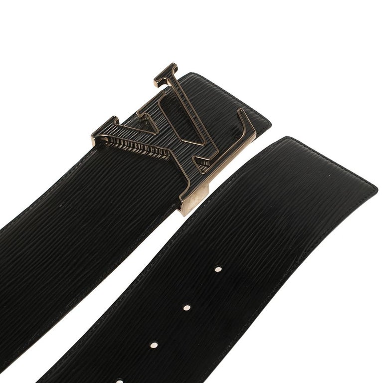 Women's Louis Vuitton Black Epi Leather Initiales Waist Belt 75CM