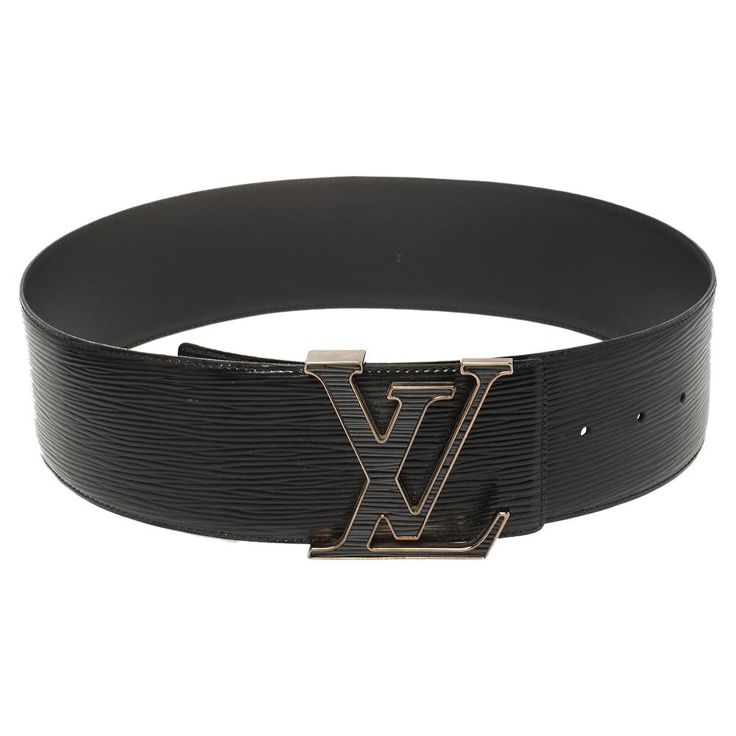 Louis Vuitton Black Epi Leather Initiales Waist Belt 75CM at 1stDibs