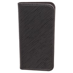 Louis Vuitton Black Epi Leather Iphone X Case Folio with debossed LV logo 
