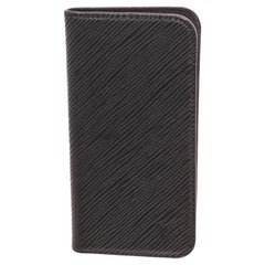 Louis Vuitton Black Epi Leather Iphone X Case Folio with debossed LV logo