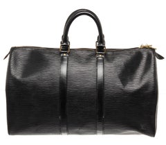 Louis Vuitton Black Epi Leather Keepall 45cm Travel Bag