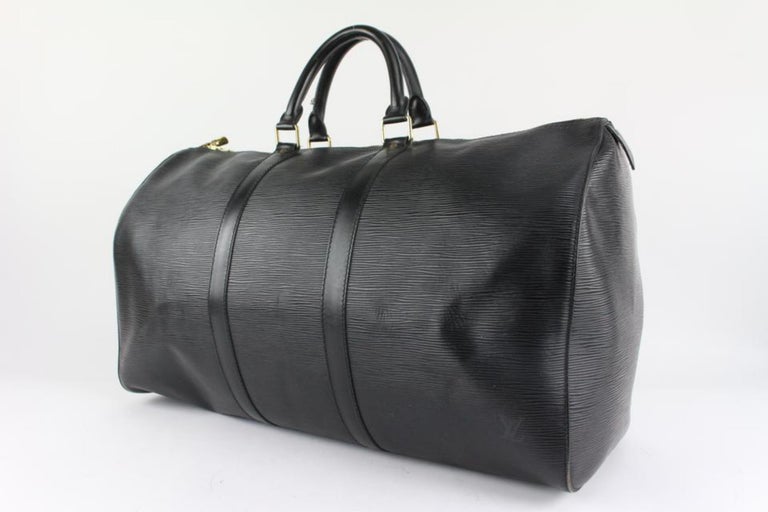 Louis Vuitton Black Epi Leather Keepall 50 Boston Duffle Travel Bag  1216lv25 at 1stDibs