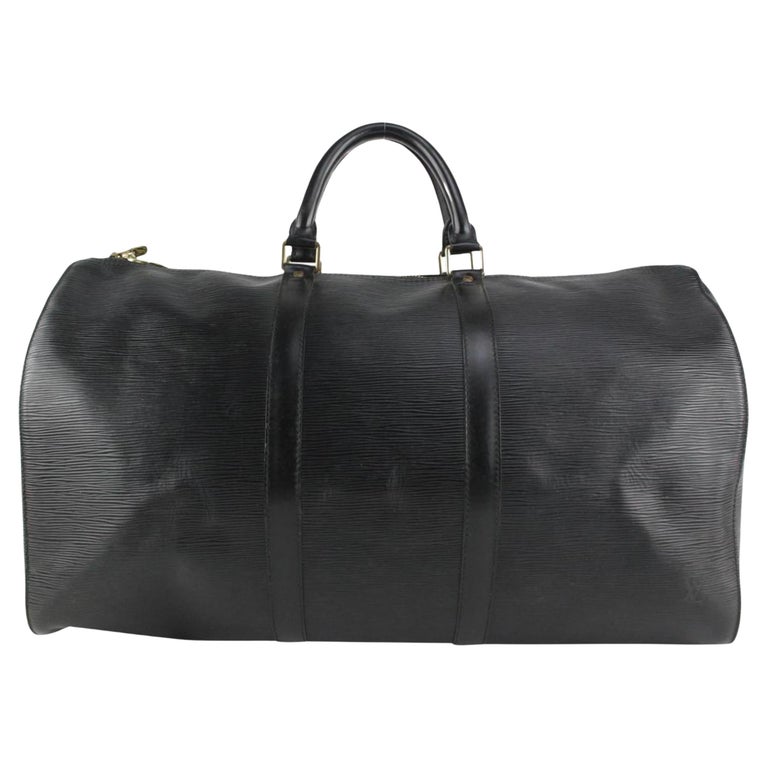Louis Vuitton Black Epi Leather Keepall 50 Boston Duffle Travel Bag ...