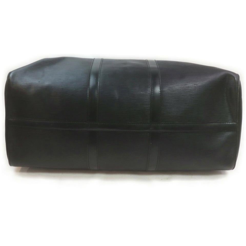 Women's Louis Vuitton Black Epi Leather Keepall 50 Duffle bag 862432
