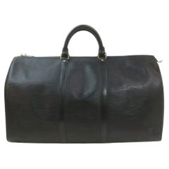 Vintage Louis Vuitton Black Epi Leather Keepall 50 Duffle bag 862432