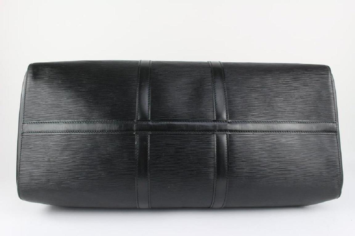 Louis Vuitton Black Epi Leather Keepall 55 Boston Duffle Bag 3LZ1020 2