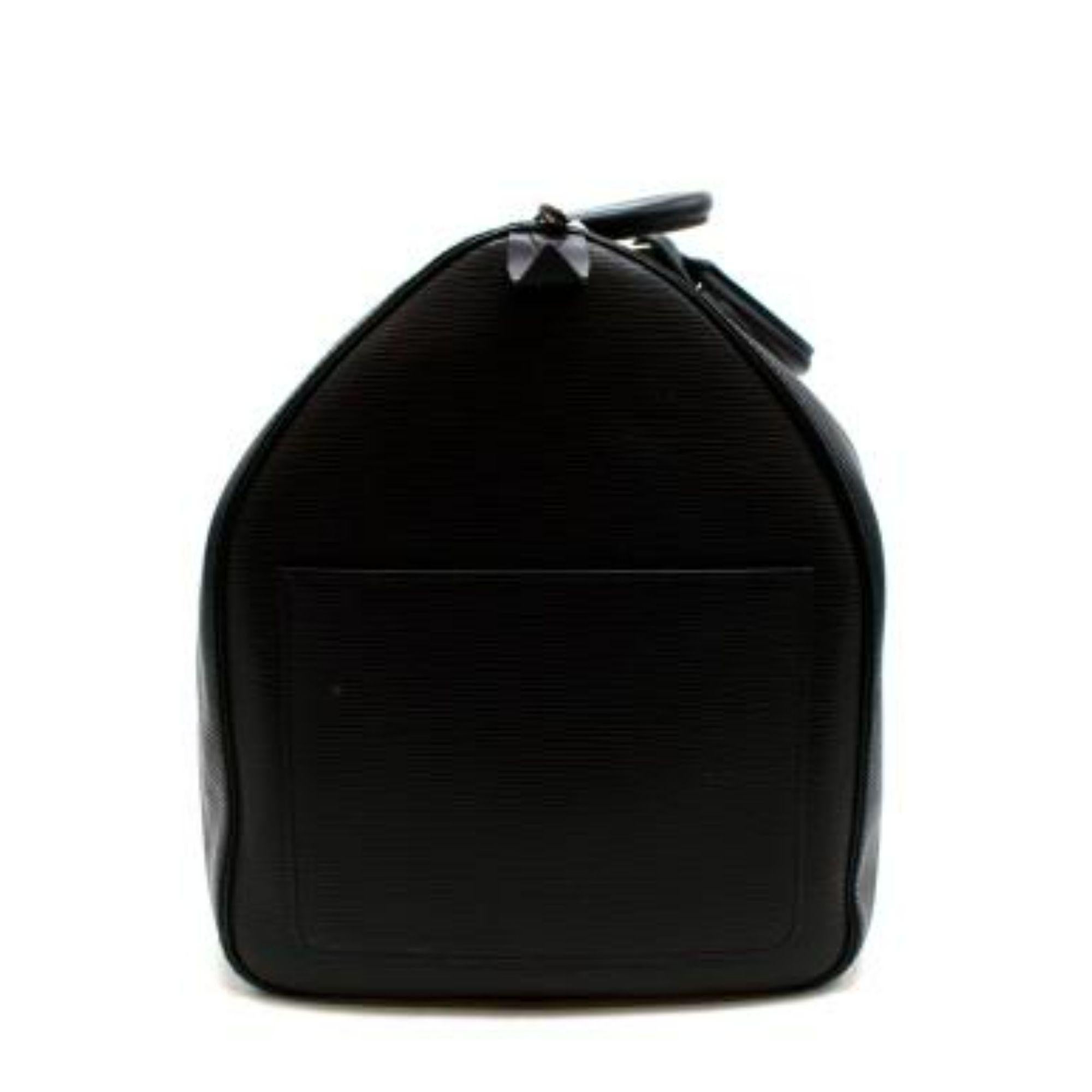 Louis Vuitton Black Epi Leather Keepall Bandoulière 55 For Sale 1