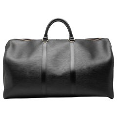 Louis Vuitton Vintage Black Epi Leather Keepall Unisex Travel Bag size 55
