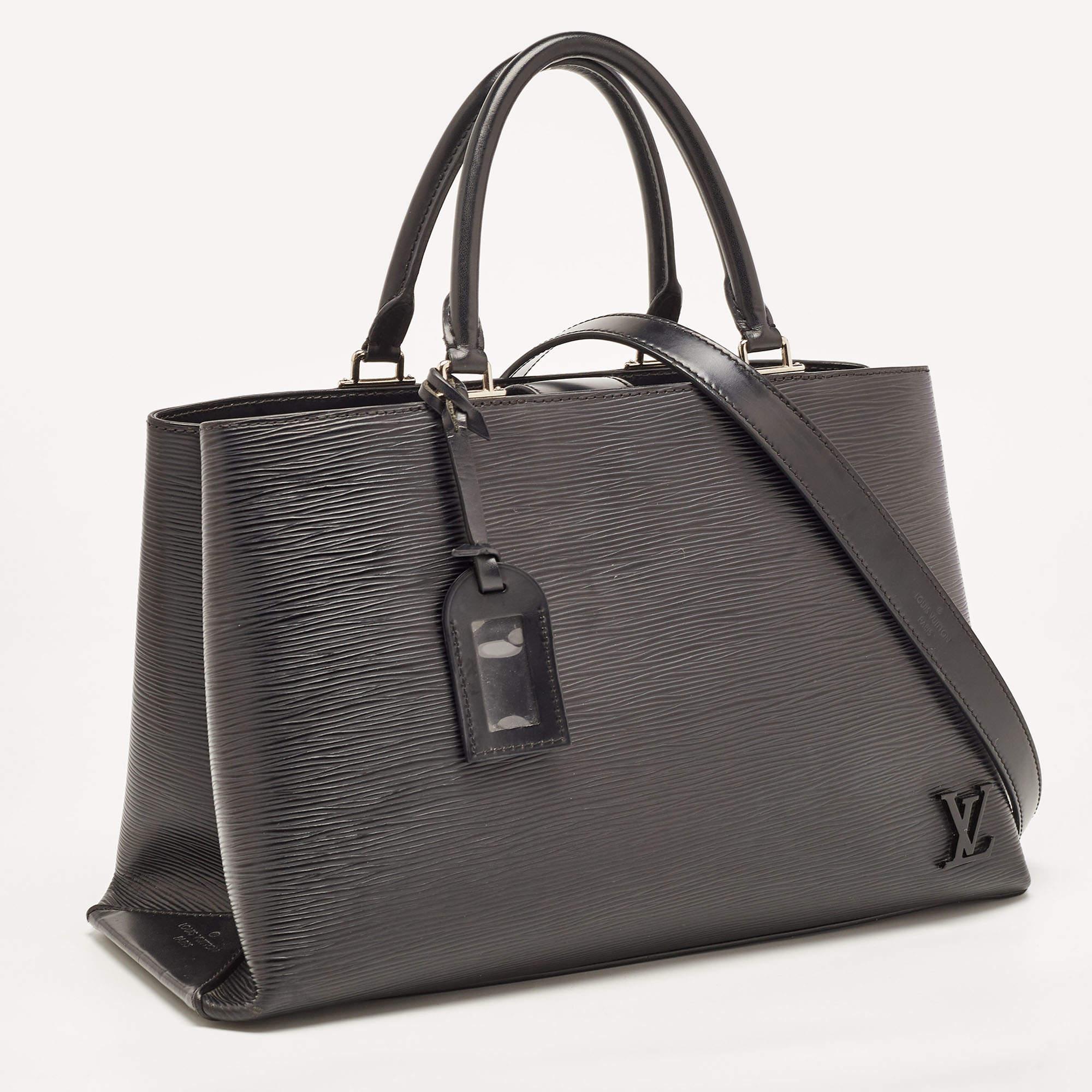 Louis Vuitton Black Epi Leather Kleber MM Bag For Sale 9