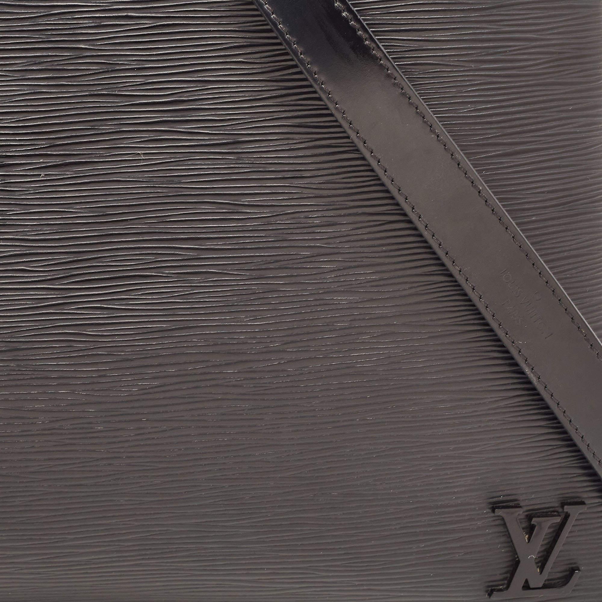 Louis Vuitton Black Epi Leather Kleber MM Bag For Sale 10
