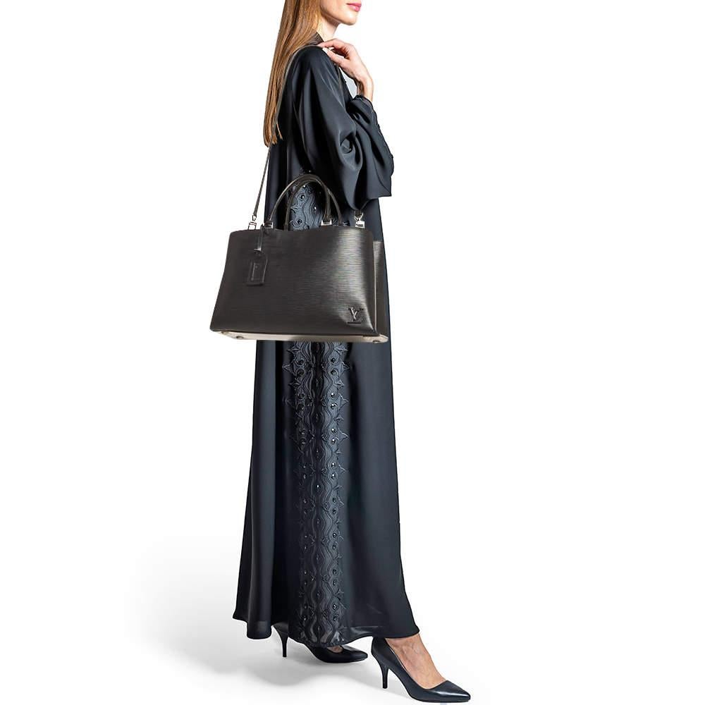 Louis Vuitton Black Epi Leather Kleber MM Bag For Sale 11