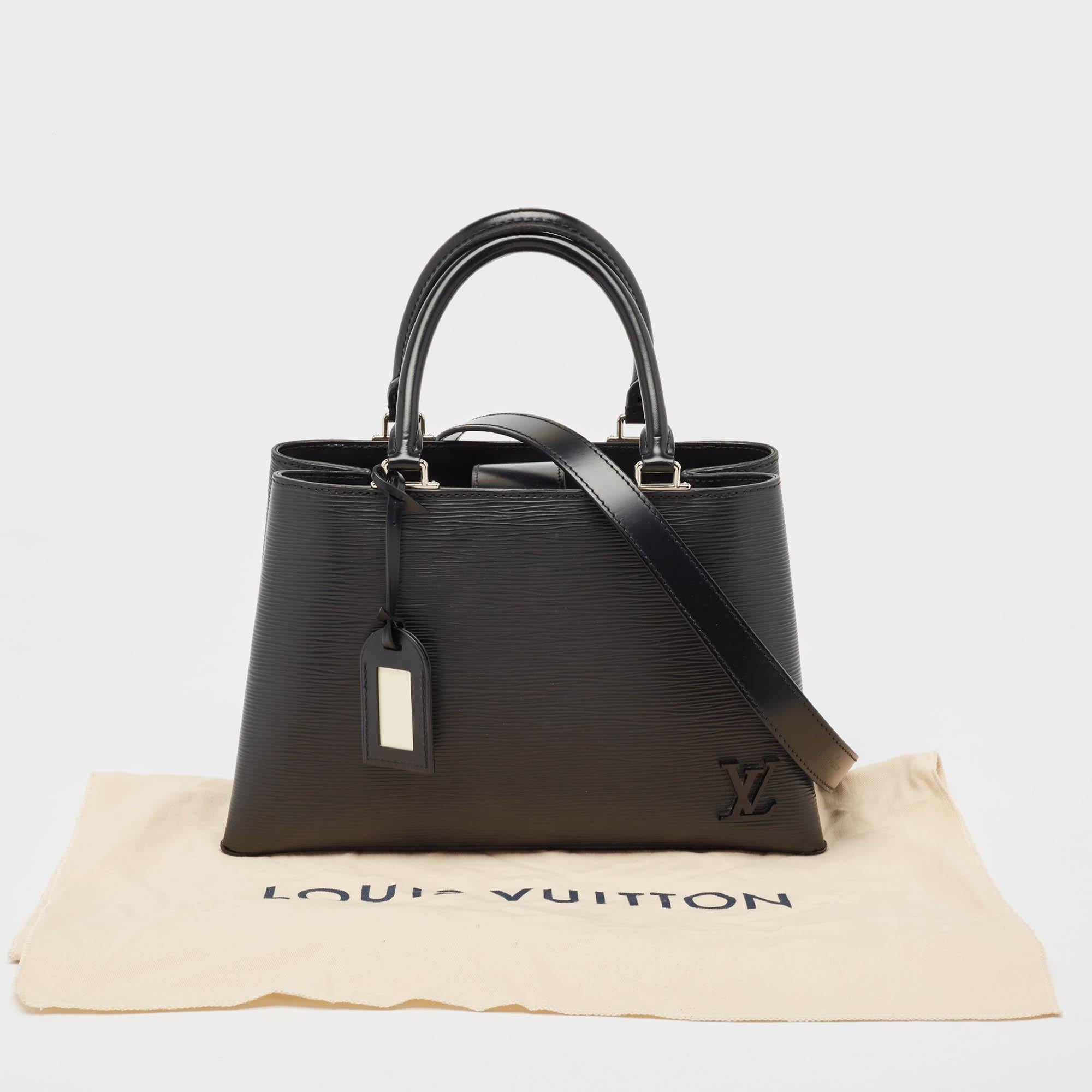 Louis Vuitton Black Epi Leather Kleber MM Bag For Sale 5