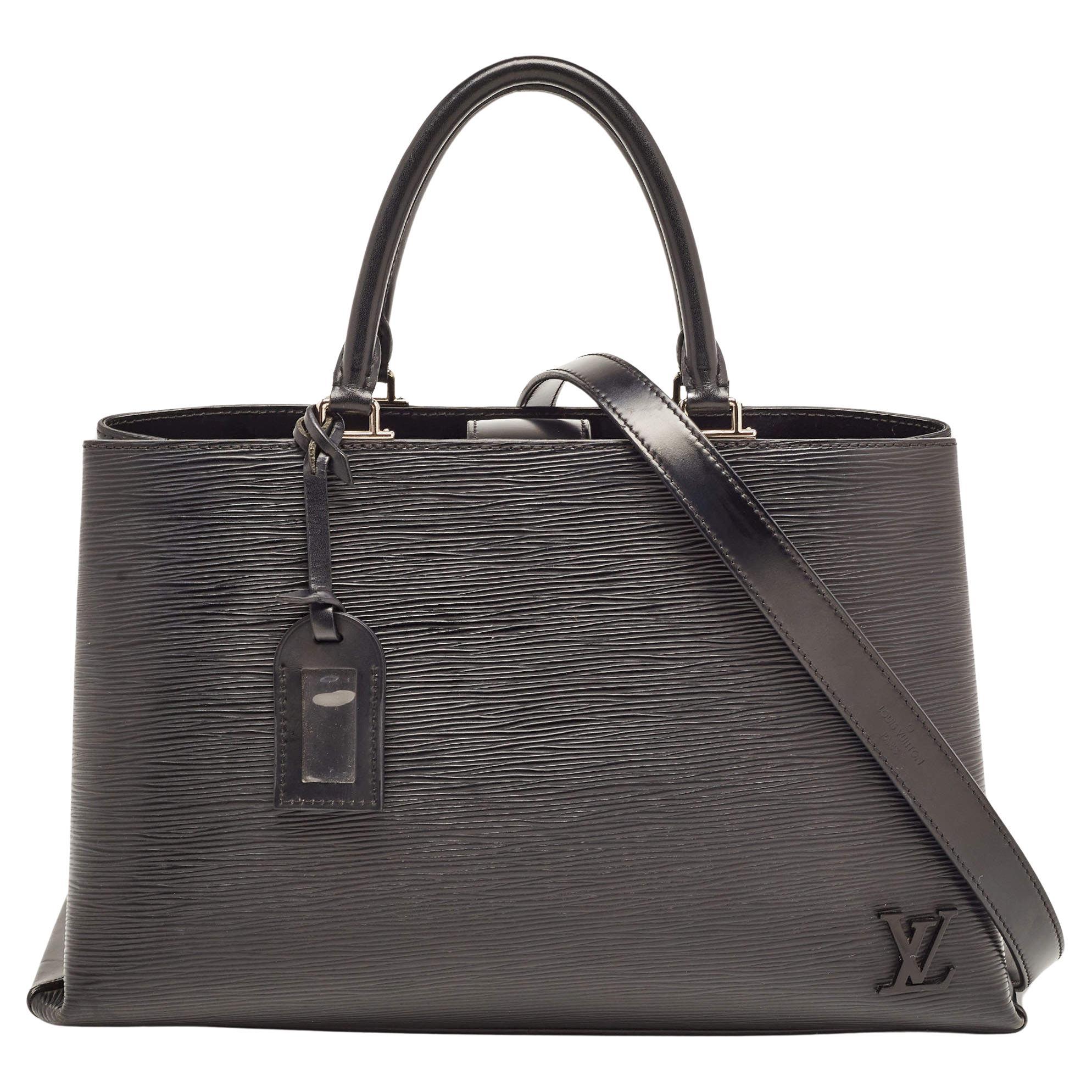 Louis Vuitton Black Epi Leather Kleber MM Bag For Sale
