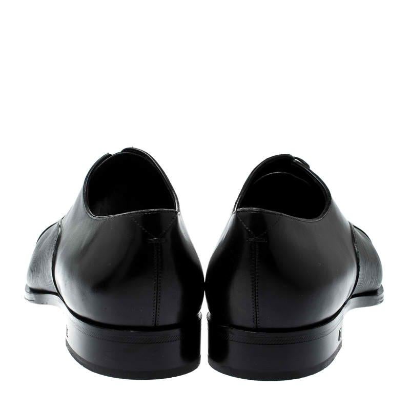 Men's Louis Vuitton Black Epi Leather Lace Up Oxfords Size 44