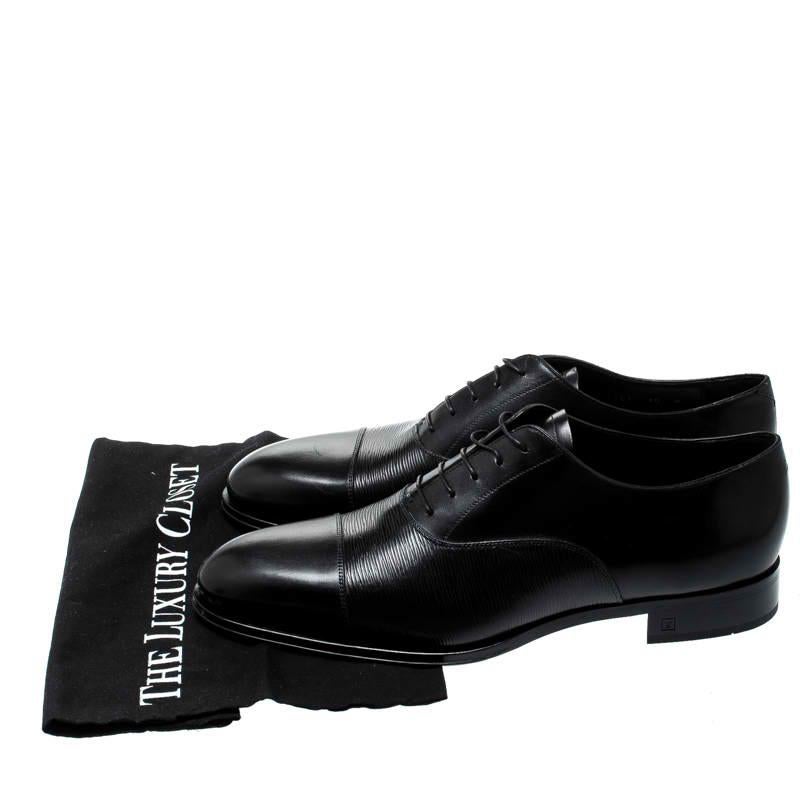 Louis Vuitton Black Epi Leather Lace Up Oxfords Size 44 4