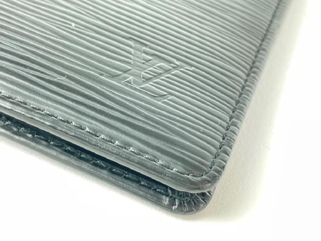 Louis Vuitton Black Epi Leather Long Bifold Card Holder Wallet Brazza James5l520 en vente 7