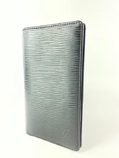 Louis Vuitton Black Epi Leather Long Bifold Card Holder Wallet Brazza James5l520